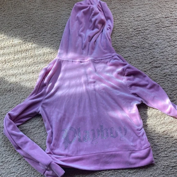 PLAYBOY Pink Velour Hoodie - Picture 5 of 8
